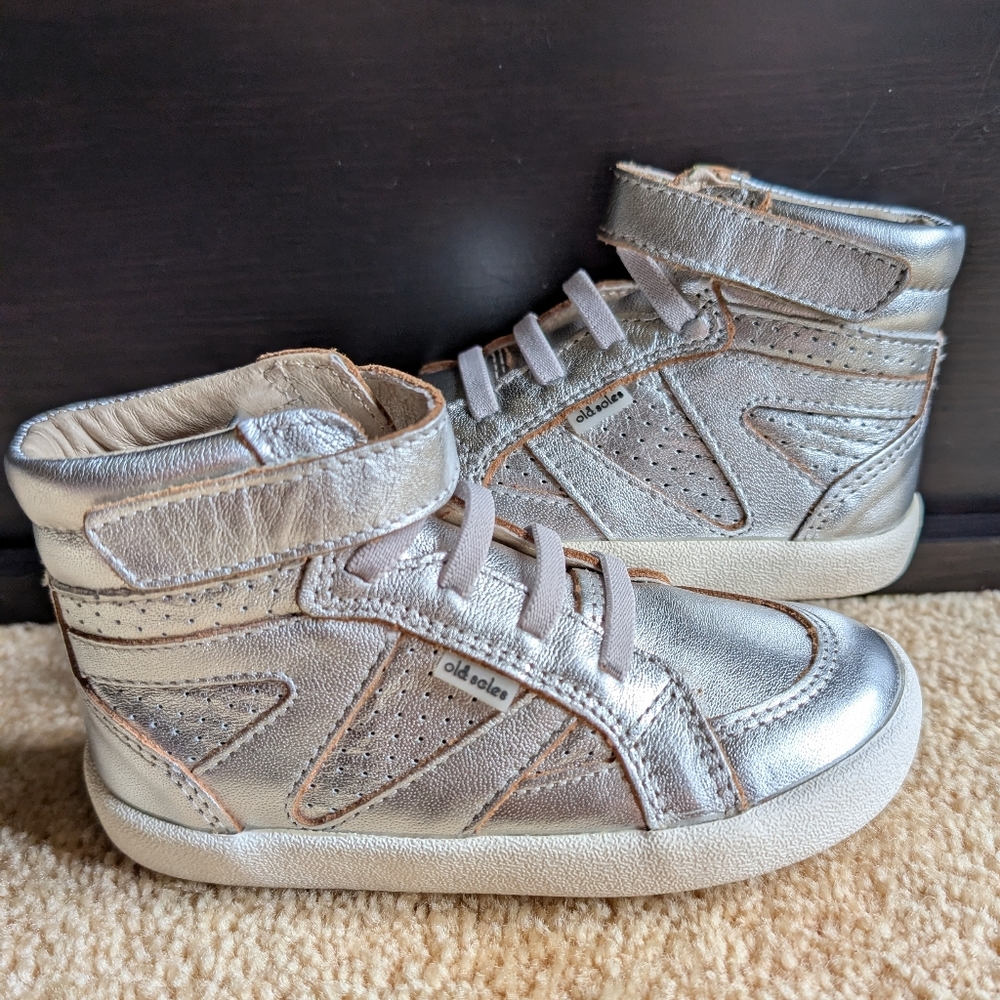 ✨ NWOB Old Soles 'The Leader' Leather Silver Sneakers